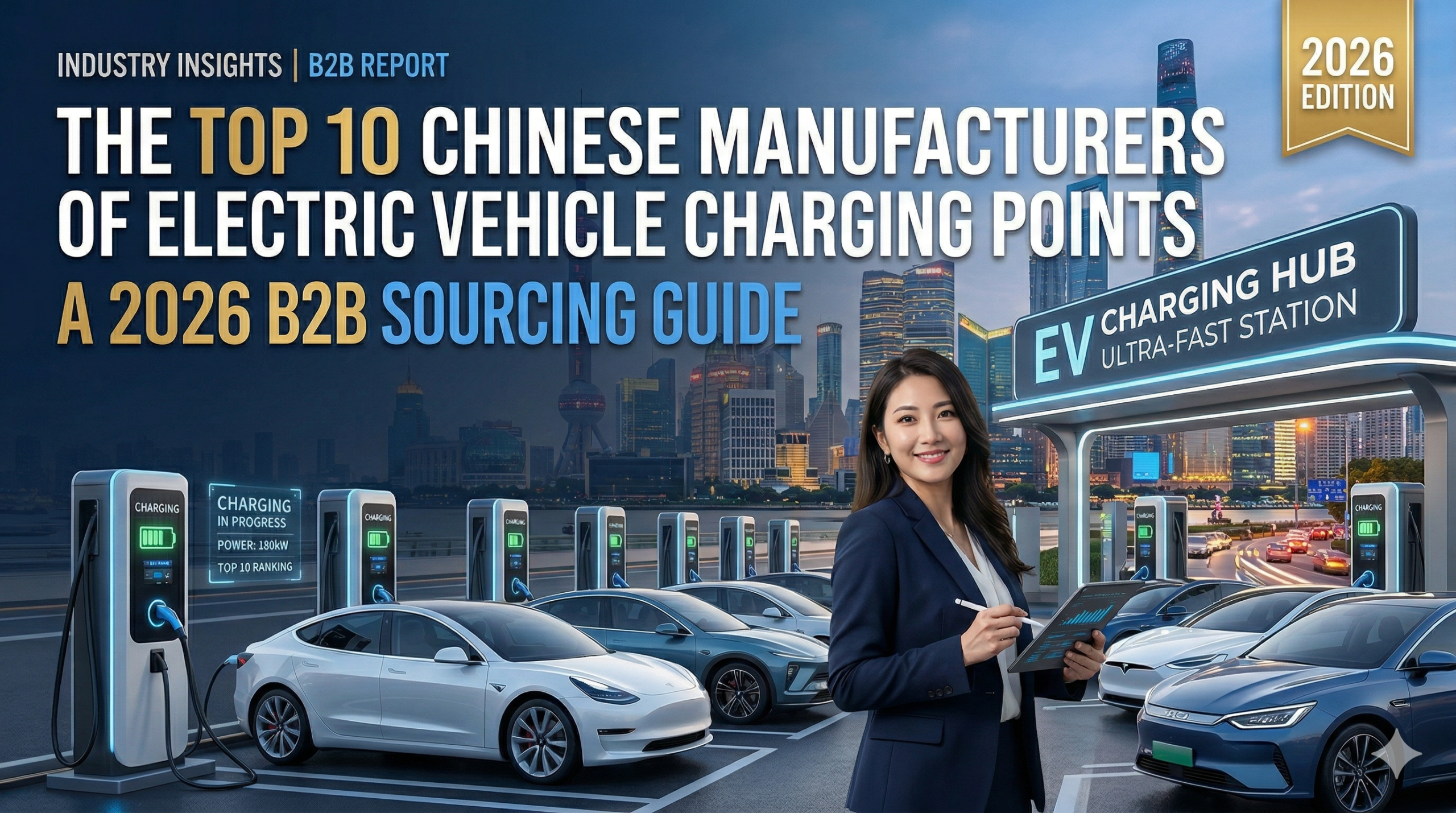 A 2026 B2B sourcing guide to the top 10 Chinese EV charger manufacturers for North American and European distributors and electrical contractors