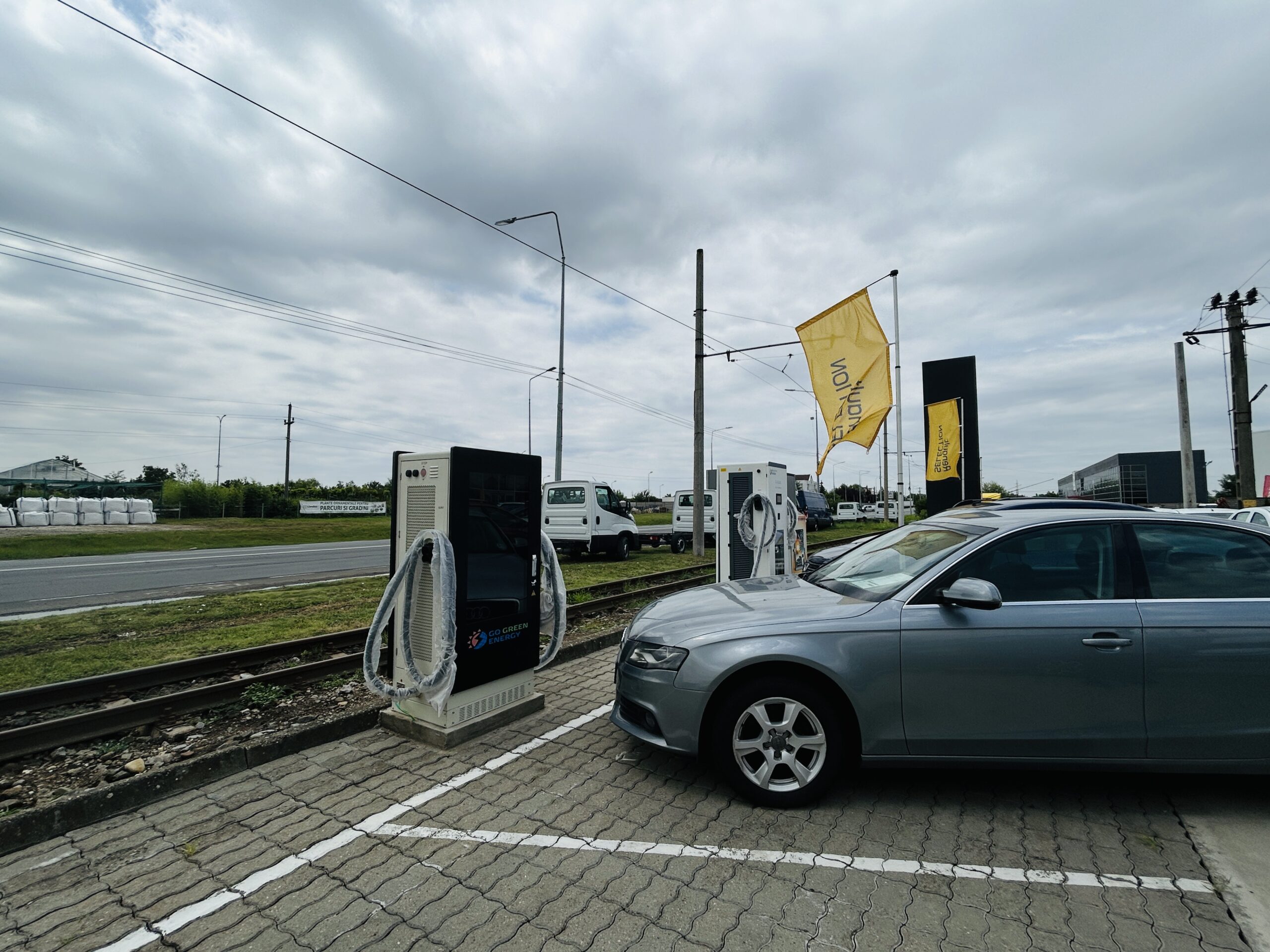 Overseas-commercial-EV-charging-site-with-installed-DC-charging-equipment