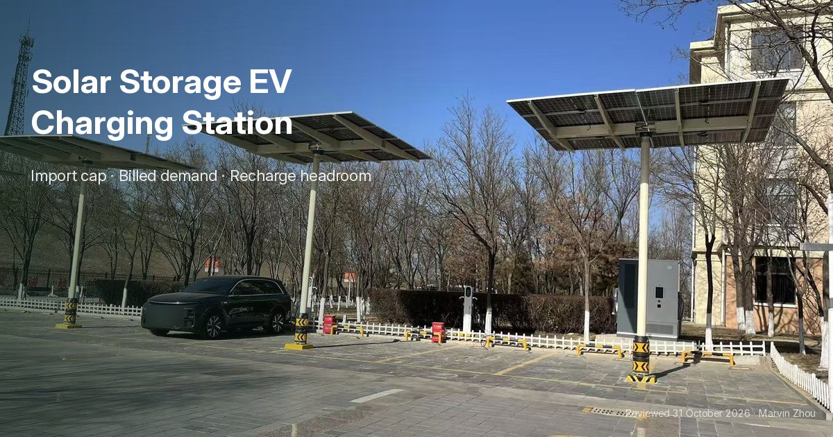 An integrated solar-storage DC charging cabinet in daylight — one documented configuration, not a specific installation claim.